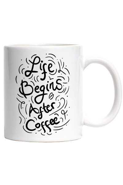 StoryGift Romania Cana Cu Mesaj In Engleza Life Begins After Coffee, Viata, C...