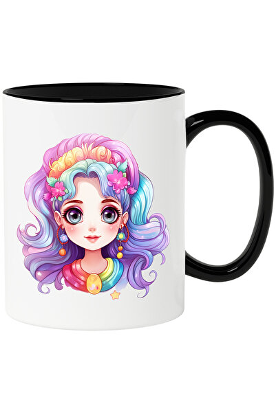 StoryGift Romania Cana cu o fata vesela | ilustratie | ochi mari | flori | ce...