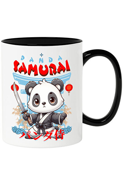 StoryGift Romania Cana cu Urs anda Animal Ninja Cultura Asiatica text Panda Samurai, Arte Martiale, Cu Maner Negru