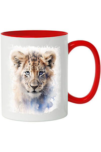 StoryGift Romania Cana Cu Pui De Leopard, Ilustratie Watercolor, Animal, Mult...