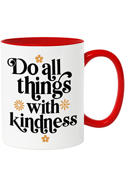 StoryGift Romania Cana cu floricele portocalii si textul "Fa toate lucrurile ...