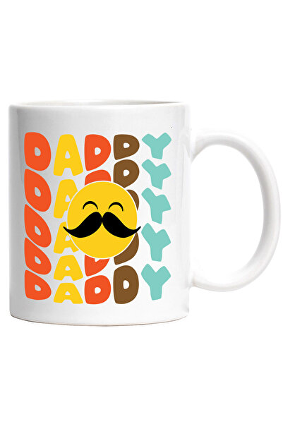 StoryGift Romania Cana Cu Text Colorat Daddy, Smileyface, Mustata,,Ceramica, ...