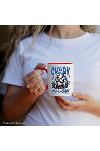 StoryGift Romania Mug with Strong and Furious Shark with Weapons and Claw Text Fight For Freedom And, With ,STG