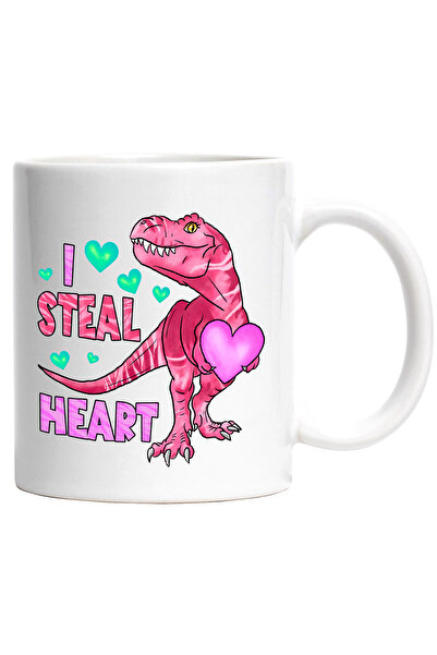 StoryGift Romania Cana cu dinozaur care tine in brate o inima cu mesajul "I s...