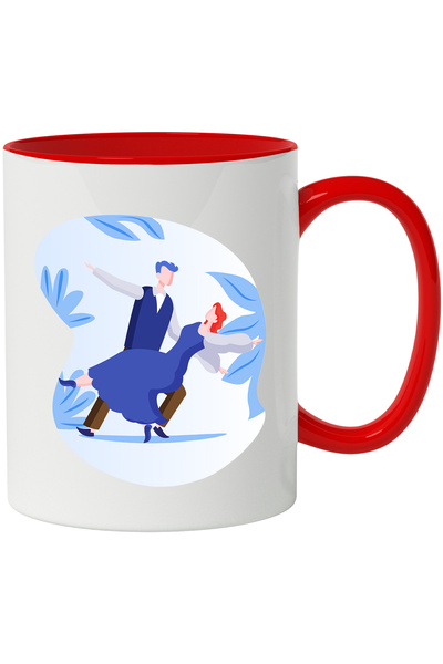 StoryGift Romania Cana Cu Dans, Pereche, Dansatori, Multicolor 330 ml, Cerami...