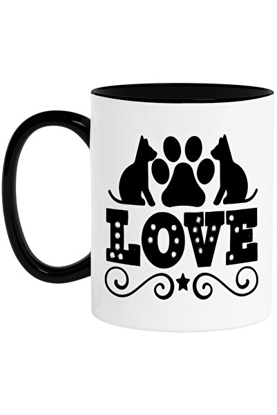 StoryGift Romania Cana cu labuta si textul "Love" - pentru iubitorii de anima...