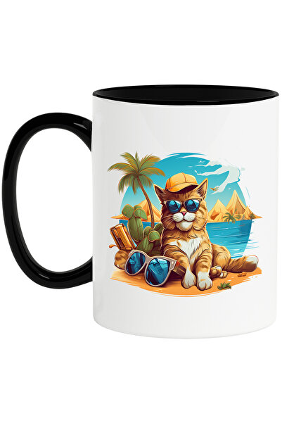 StoryGift Romania Cana cu o pisica pe plaja, ilustratie, relaxare, vacanta, p...