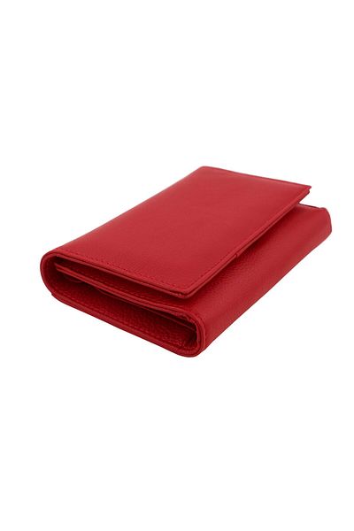 OEM Women's wallet, Tita, made of genuine leather, Red, 15 x 10 x 3 cm - PR238