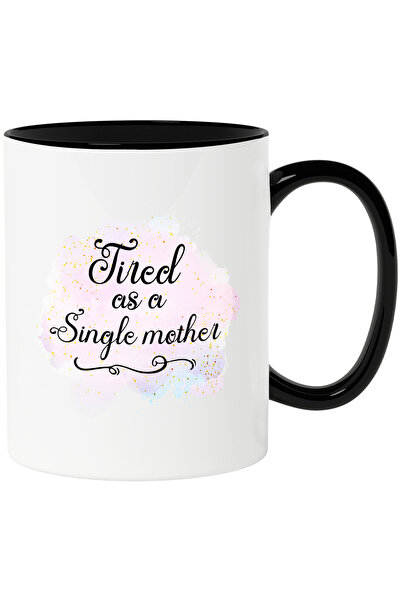 StoryGift Romania Cana cu mesajul "Tired as a single mother", ilustratie, mam...