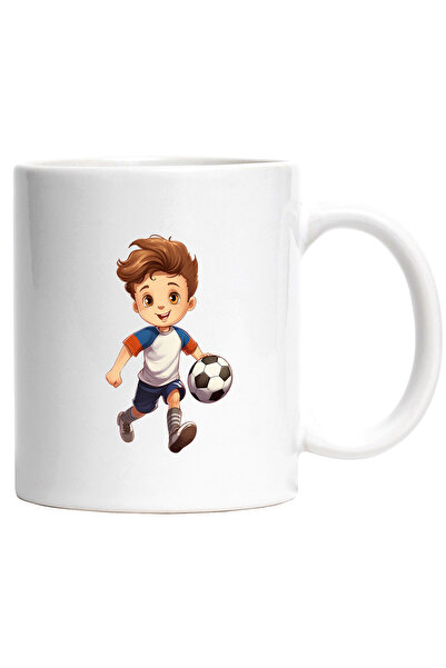 StoryGift Romania Cana cu un baiat care joaca fotbal | ilustratie | minge | t...