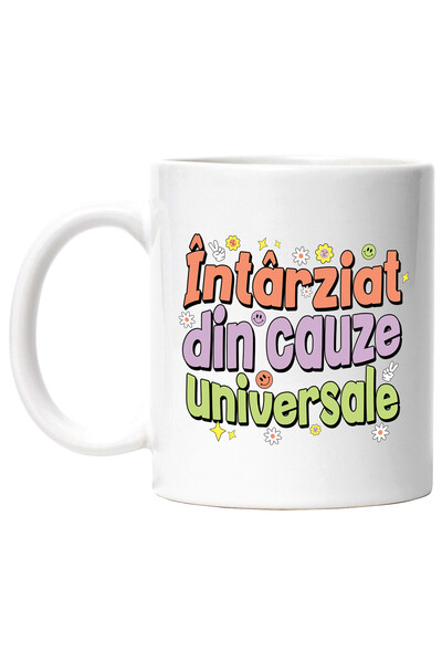 StoryGift Romania Cana cu Mesaj In Limba Roaman Colorat Flori Smiley face Tex...