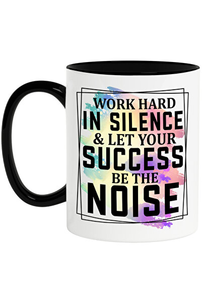 StoryGift Romania Cana cu mesajul "Work hard in silence & let your success be...