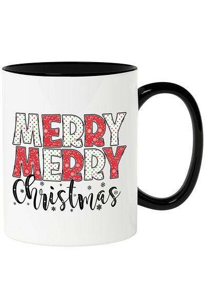 StoryGift Romania Mug with the message "Merry, Merry Christmas", Merry Christmas, illustration, winter, ro, With ,STG