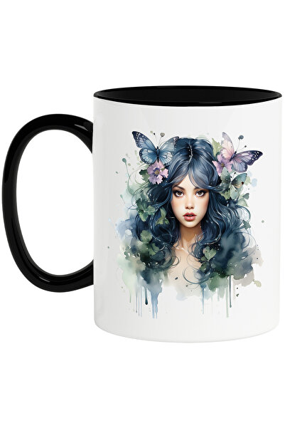 StoryGift Romania Mug with a cute girl in nature, illustration, abstract, fai...