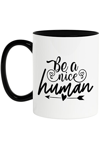 StoryGift Romania Cana cu inimioare si sageata cu mesajul "Be a nice human" -...