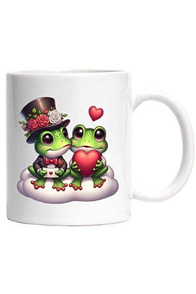 StoryGift Romania Cana cu 2 broaste | ilustratie | stau pe un norisor | palar...