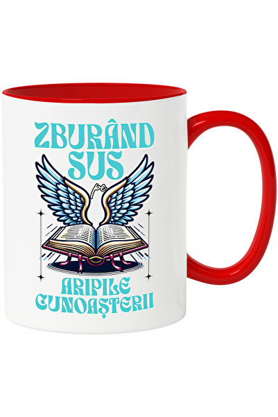 StoryGift Romania Cana Zburand sus cu aripile cunoasterii, 330ml, Ceramic cu ...
