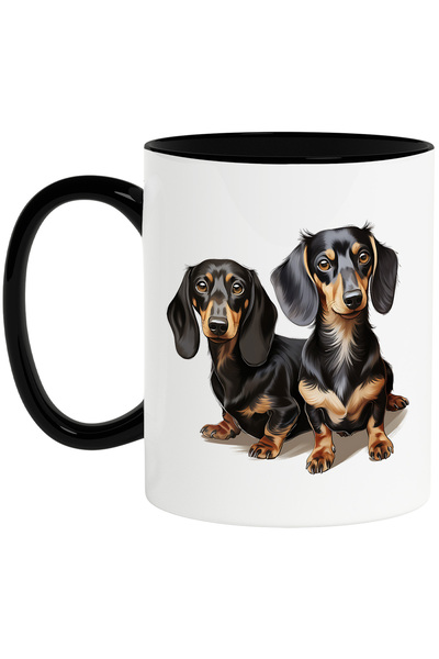 StoryGift Romania Cana cu 2 catei Dachshund, ilustratie, bucurie, curiosi, ju...