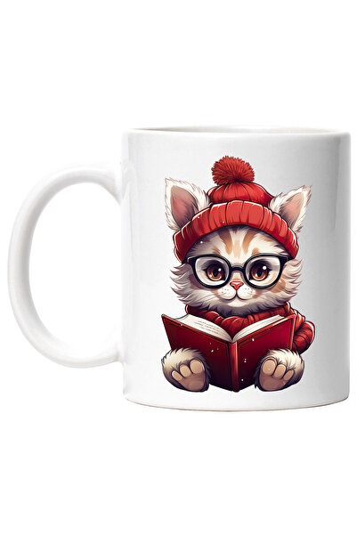 StoryGift Romania Cana cu o pisicuta care citeste | ilustratie | ochelari | t...