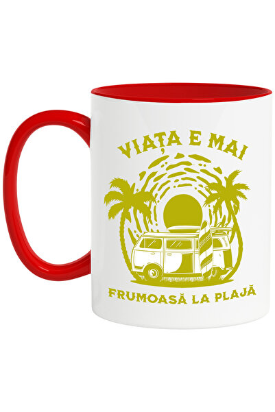 StoryGift Romania Cana viata e mai frumoasa la plaja vacanta caravana, 330ml,...