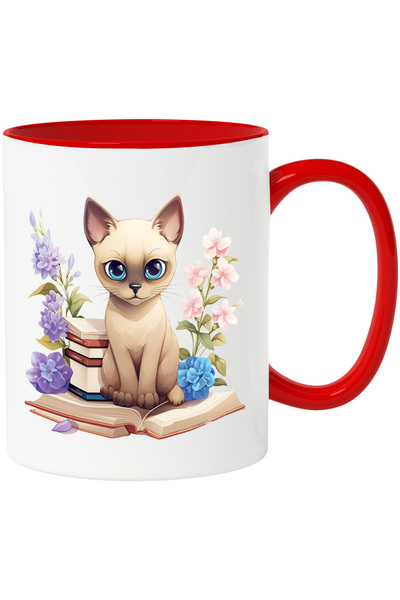 StoryGift Romania Cana cu o pisica serioasa | ilustratie | sta pe o carte des...