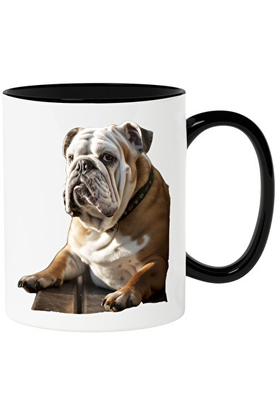 StoryGift Romania Cana Cu Caine Bulldog Suparat, Trist, Nefericit, Adorabil, ...
