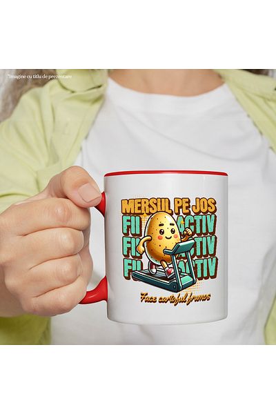 StoryGift Romania Treadmill potato mug text walking makes the potato beautiful, 330ml, , With ,STG .
