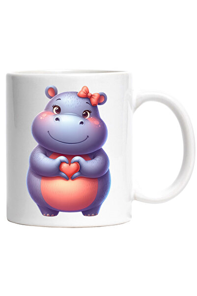 StoryGift Romania Cana cu o femela hipopotam care face un semn in forma de in...