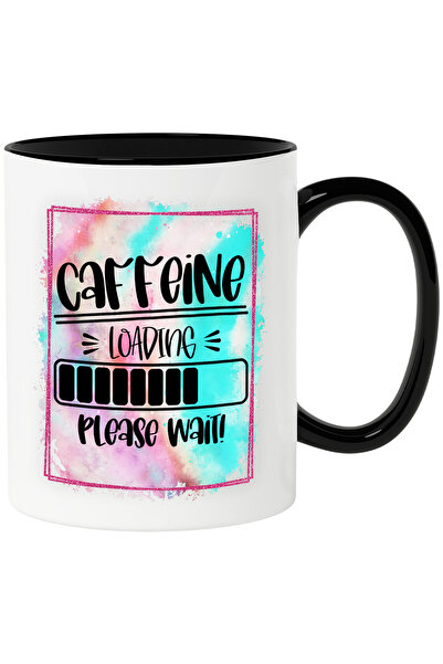 StoryGift Romania Cana cu mesajul "Caffeine loading, please wait", ilustratie, lichid, fluid, aste, Cu Maner Negru