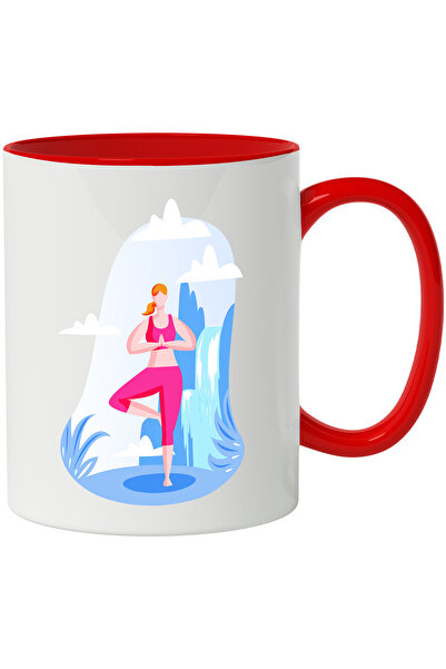 StoryGift Romania Cana Cu Yoga, Cascada, Natura, Sport, Multicolor 330 ml, Ce...