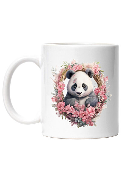 StoryGift Romania Cana cu un urs Panda | ilustratie | coroana din floricele r...