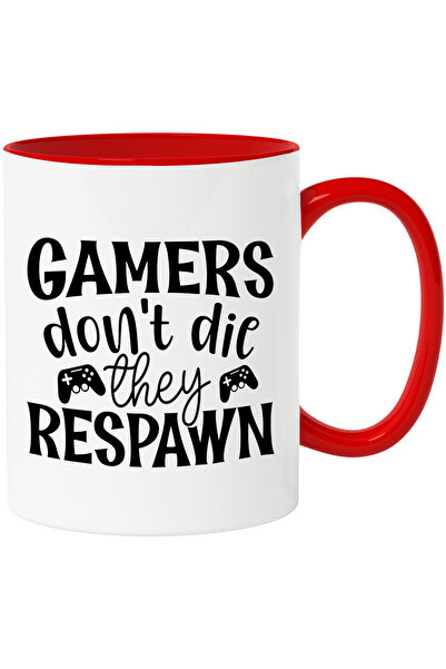 StoryGift Romania Cana cu textul "Gamers don't die, they respawn" - jucatorii...