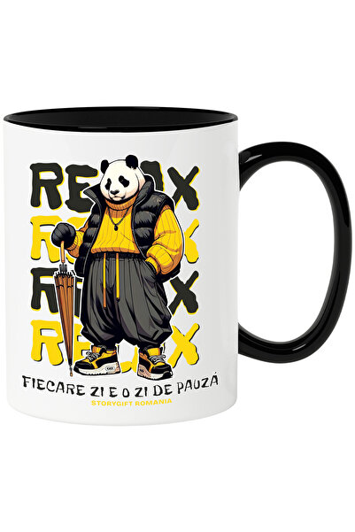 StoryGift Romania Cana urs panda relaxat fiecare zi e o zi de pauza, concediu...