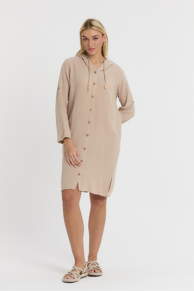 Heaven Ephesus Γυναικείο τουνίκ - Μουσελίνα με κουκούλα μακρυμάνικο - 1050