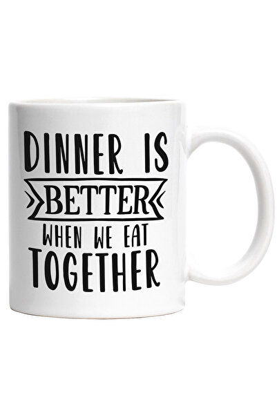 StoryGift Romania Cana cu mesajul "Cina e mai buna atunci cand mancam impreuna" - familie cu Maner, Cu Maner Alb