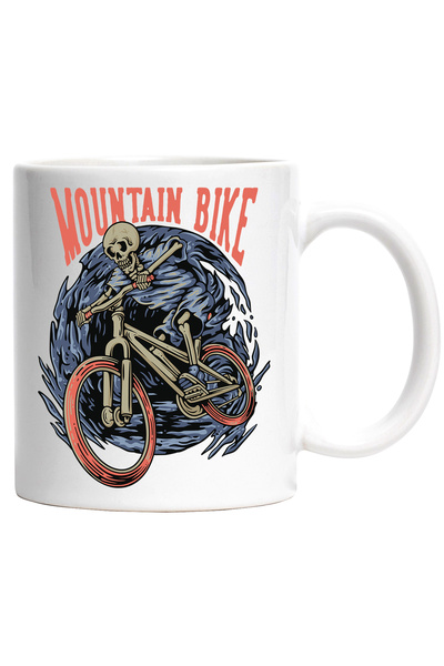 StoryGift Romania Cana Cu Mesaj In Engleza Mountain Bike, Bicicleta, Schelete, Pestera, Sport, Mul, Cu Maner Alb