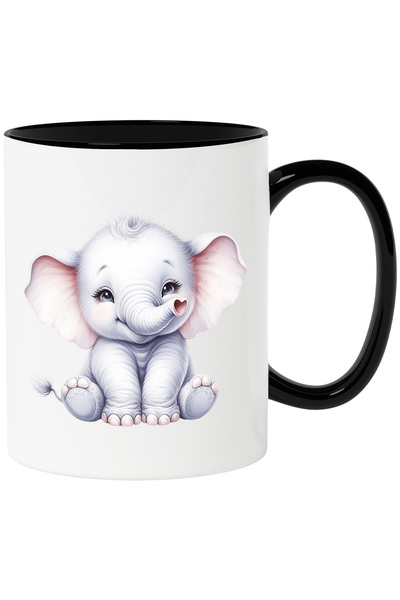 StoryGift Romania Cana cu un pui de elefant vesel | trompa in forma de inimio...