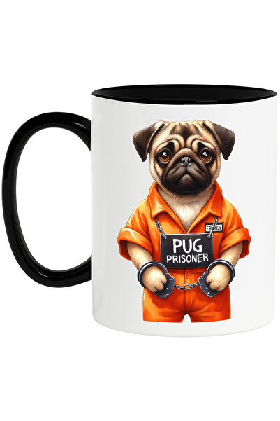 StoryGift Romania Cana cu un catel Pug, ilustratie, prizonier intr-o inchisoa...