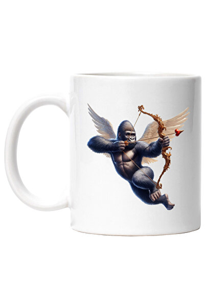 StoryGift Romania Cana cu o gorila Cupidon, ilustratie, trage cu arcul, aripi...