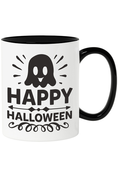 StoryGift Romania Cana cu o fantoma si textul "Happy Halloween" - Halloween f...