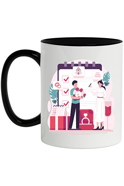 StoryGift Romania Cana Cu Planificator, Nunta, Inele, Calendar, Inel, Flori, ...