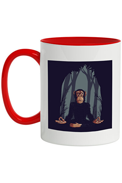 StoryGift Romania Cana Cu Yoga, Maimuta, Padure, Copac, Multicolor 330 ml, Ce...