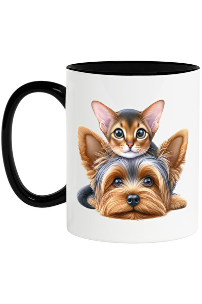 StoryGift Romania Cana cu o pisicuta si un catelus, ilustratie, prietenie, in...
