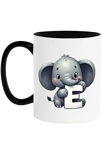 StoryGift Romania Cana cu un elefantel cu litera "E", ilustratie, pentru copi...