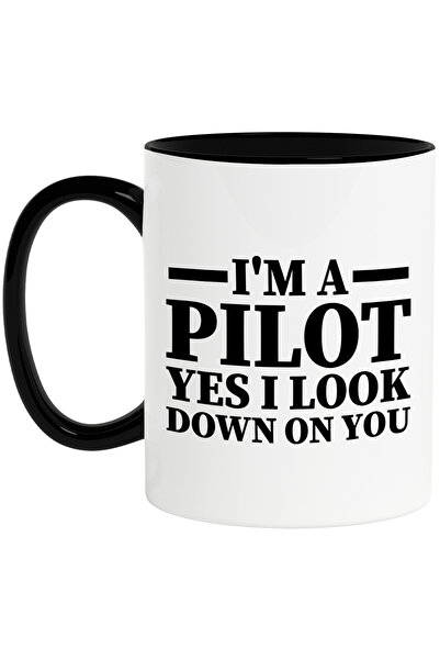 StoryGift Romania Cana cu mesajul "I'm a pilot, yes, I look down on you" - sunt un pilot da te pri, Cu Maner Negru