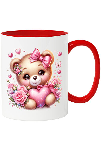 StoryGift Romania Cana cu o ursoaica fericita | ilustratie | trandafiri | flo...