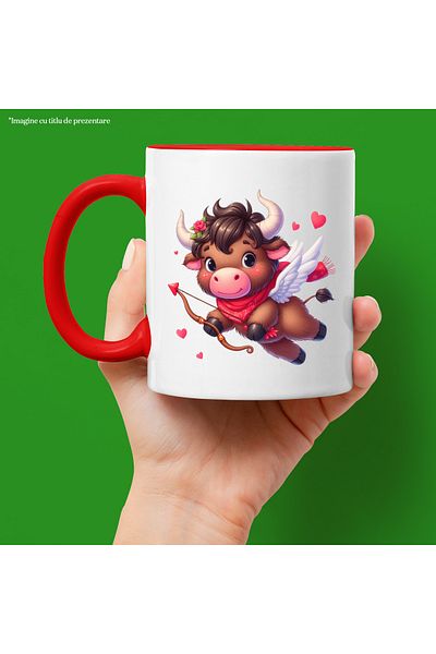 StoryGift Romania Mug with a Cupid bison | illustration | archery | love | heart, With ,STG .