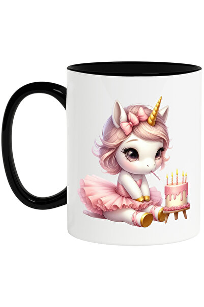 StoryGift Romania Cana cu un unicorn in rochita, ilustratie, roz, aniversare,...