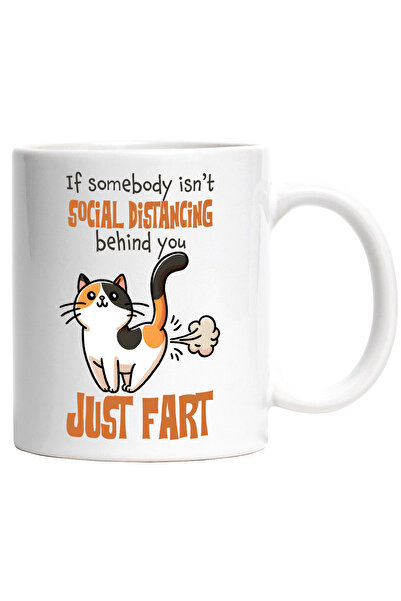 StoryGift Romania Cana cu pisica cu mesajul "If somebody isn't social distanc...