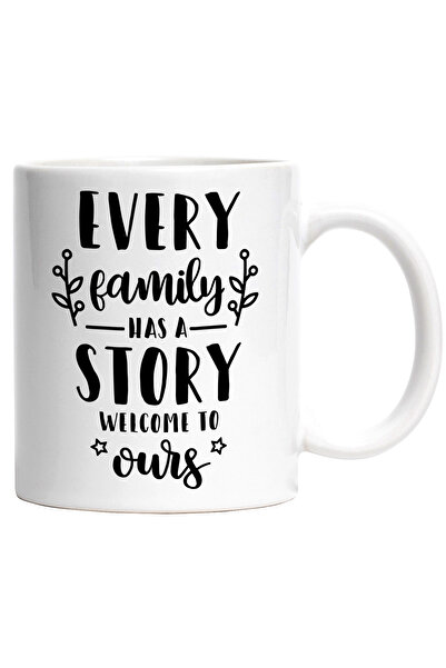 StoryGift Romania Cana cu mesaj din care reiese ca orice familie are o poveste unica cu Maner Alb, Cu Maner Alb